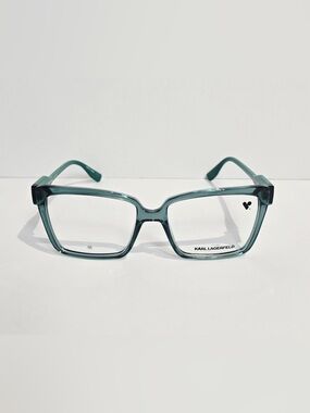 Karl Lagerfeld Teal Green Square Eyeglass Frames with Pouch